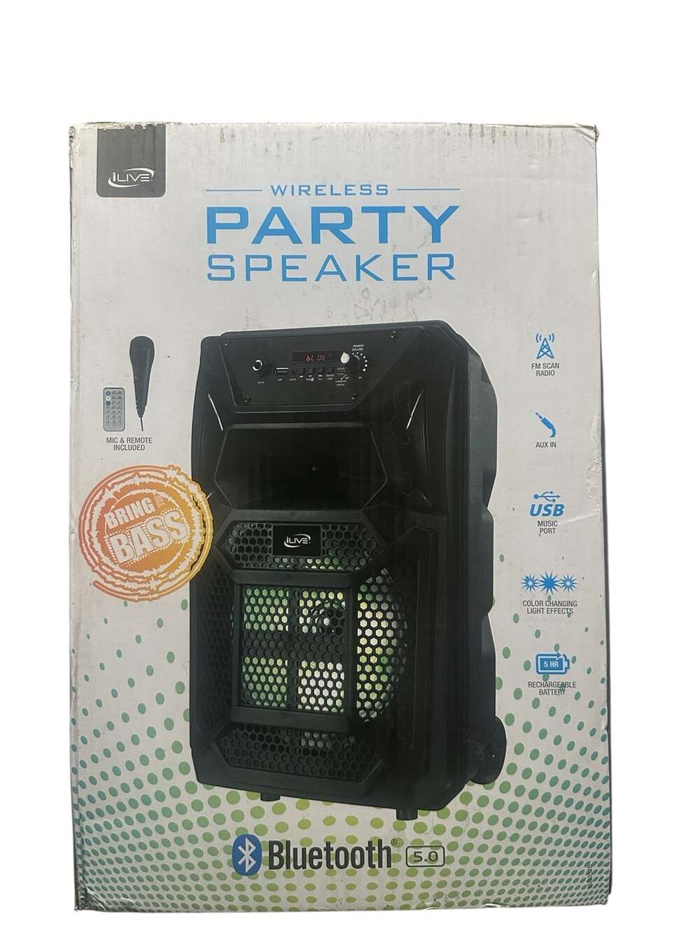 iLive ISB352B Wireless Party Speaker with Bluetooth 5.0